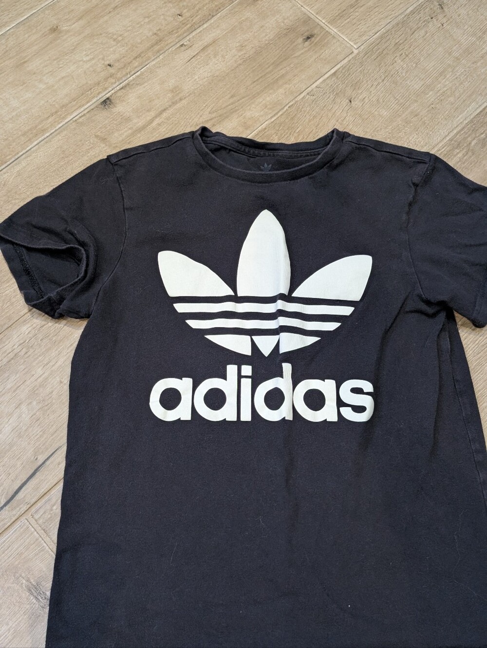 adidas Black Tee with White Trefoil Logo